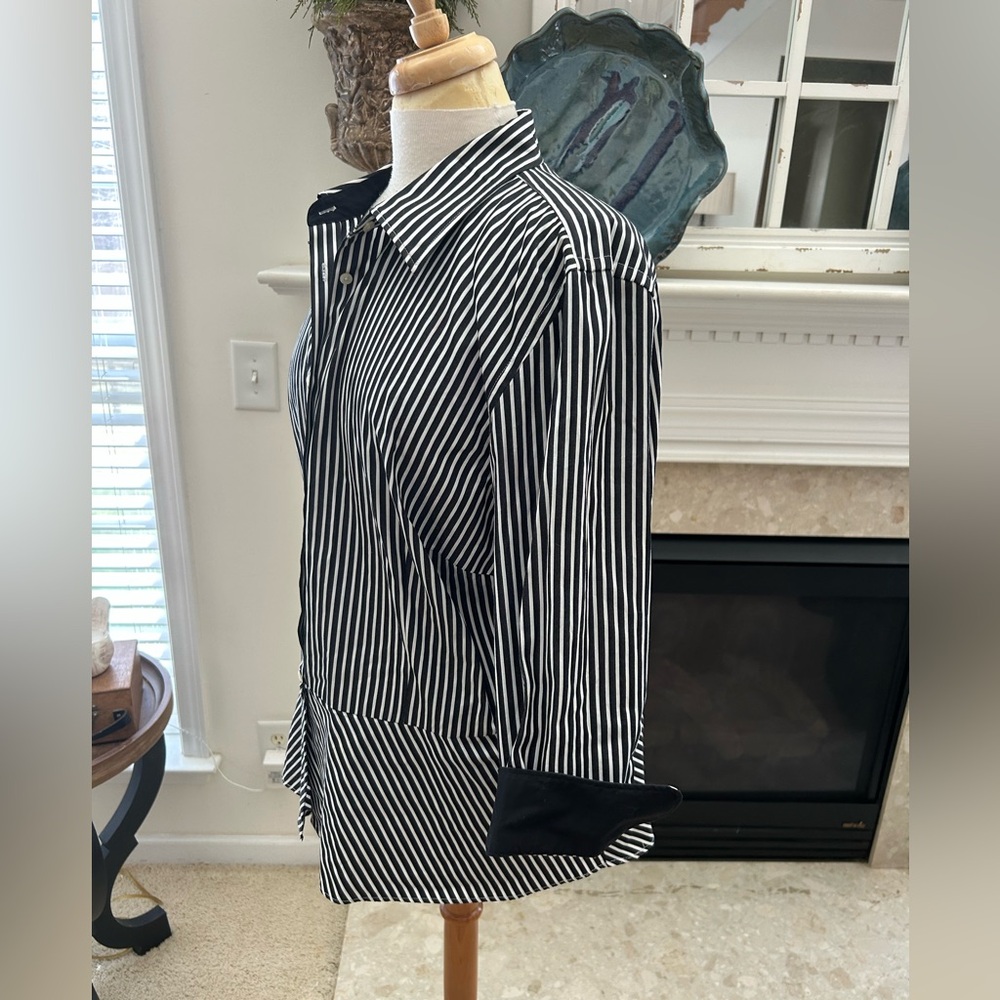 Ralph Lauren Black and White Striped Shirt - Picture 5 of 7